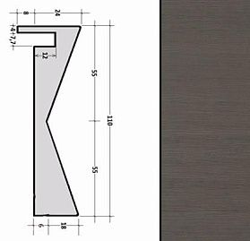 Наличник вогнутый телескопический Престиж для дверей Profil Doors серия X Грей Мелинга